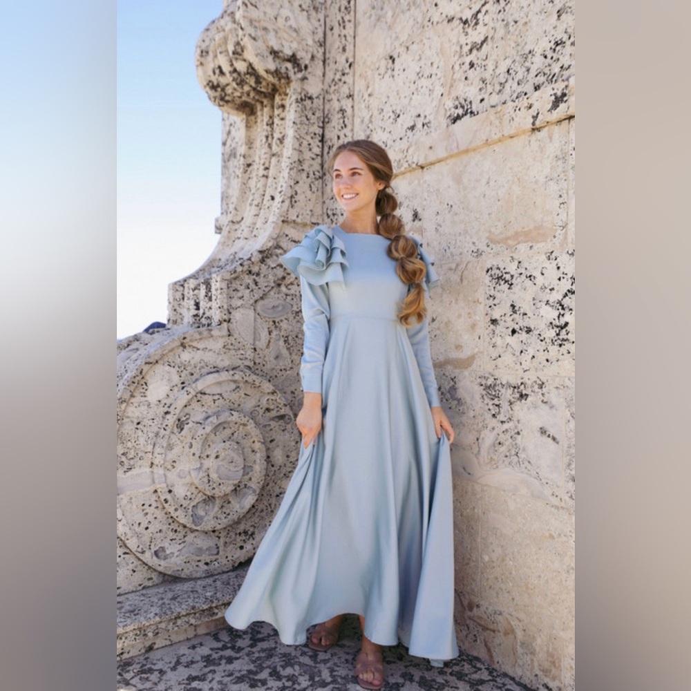 SOLD -Dainty Jewells Madame Monet French Blue Maxi Dress NWT
